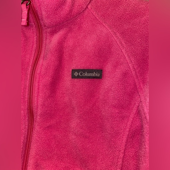 Columbia Zip up Jacket Pink Fleece Youth/girls Xtra Large 18/20 or women’s S/M - Picture 3 of 5